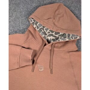 Burlebo Fleece Hoodie Mens Large Brown Camo Hood Soft Outdoor